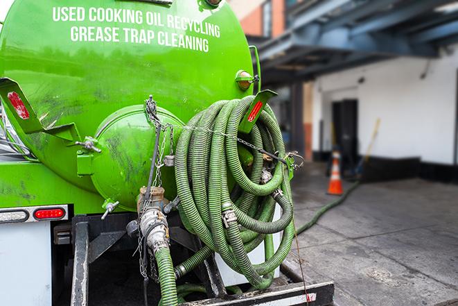 grease trap pumping truck servicing a restaurant in Boardman OH